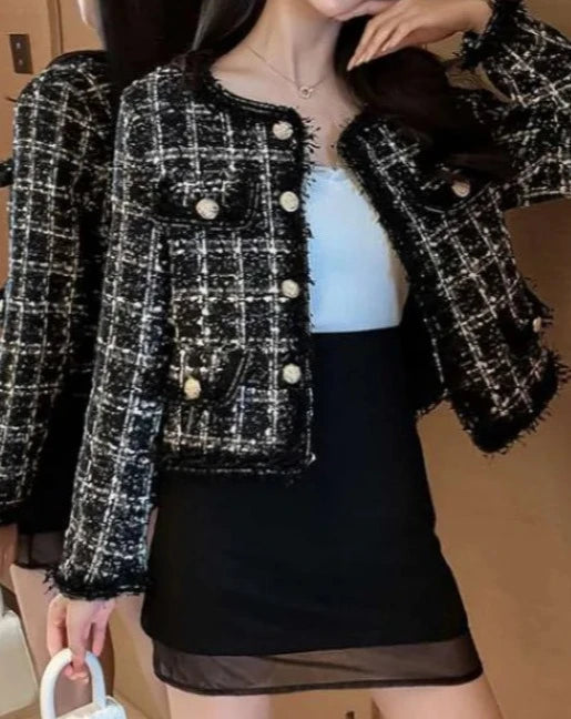 Women's black tweed jacket