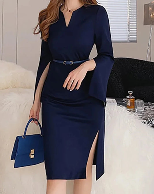 Women's blue sheath dress