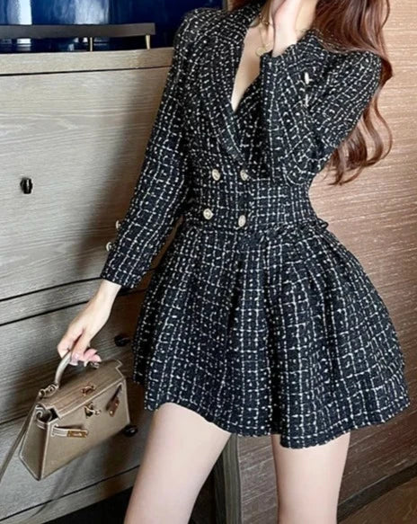 Women's tweed blazer minidress