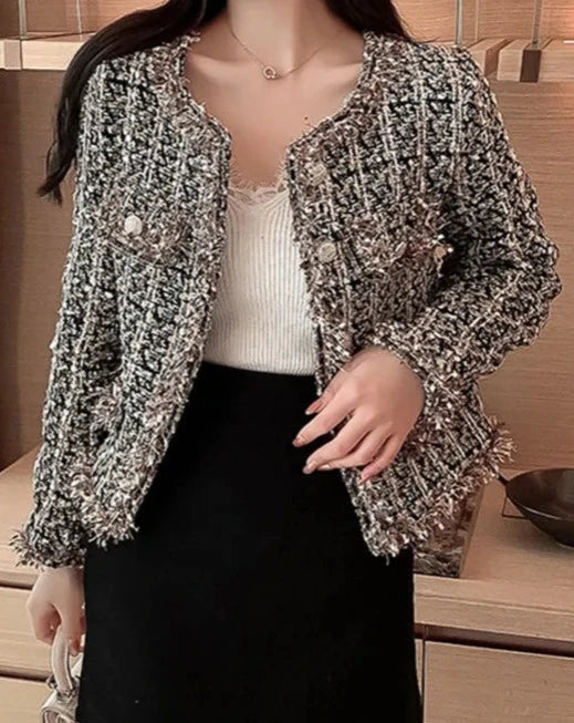 Women's brown tweed jacket