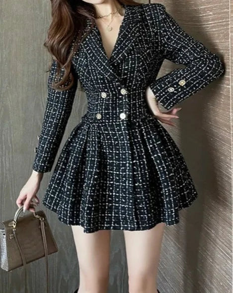 Women's tweed blazer minidress