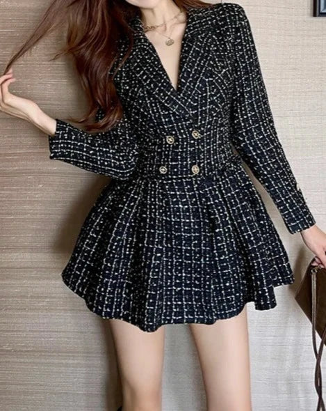 Women's tweed blazer minidress