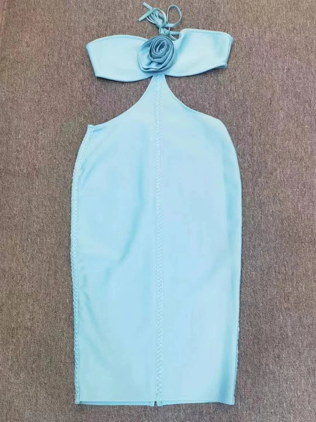 Women's cut-out halter neck bodycon bandage midi dress