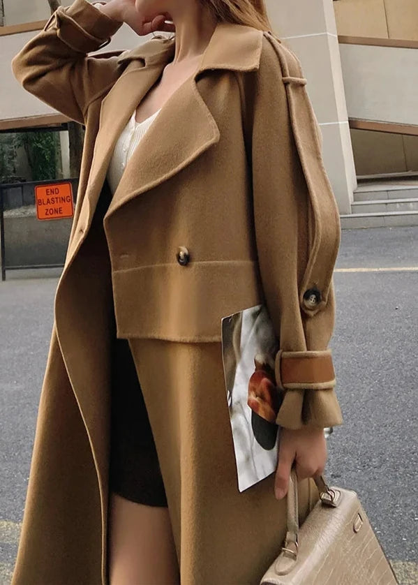 Women's brown winter long sleeve coat