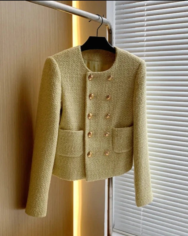 Women's tweed double breasted blazer