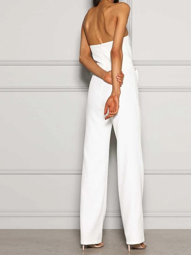 BLANCHE Bow Front Strapless Jumpsuit