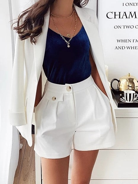 CLERMONT Elegant Blazer and Shorts Set