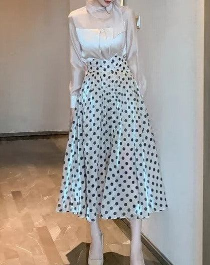 Women's black and white top and skirt set