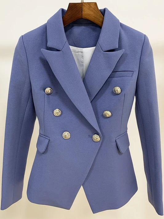 Women's Blue Double Breasted Jacket