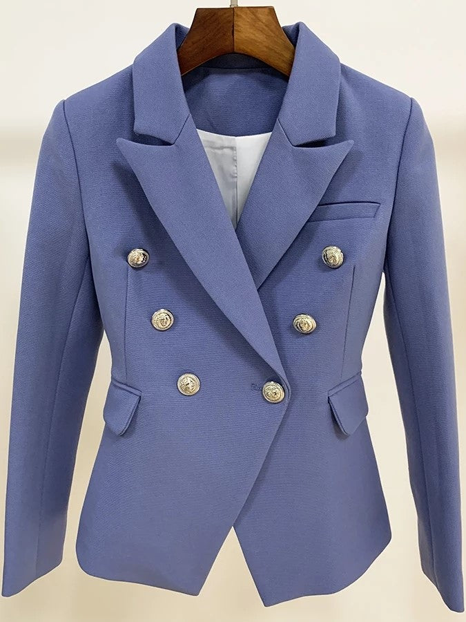Women's Blue Double Breasted Jacket