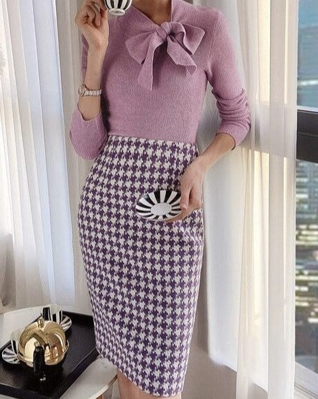 NOTTINGHAM Tweed Midi Pencil Skirt