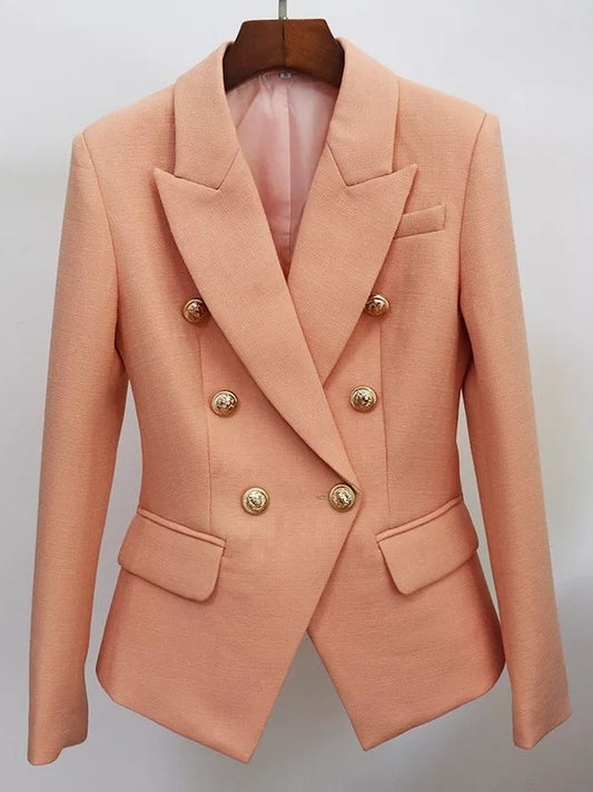 Women's Peach Double Breasted Jacket