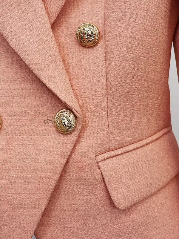 Women's Peach Double Breasted Jacket 