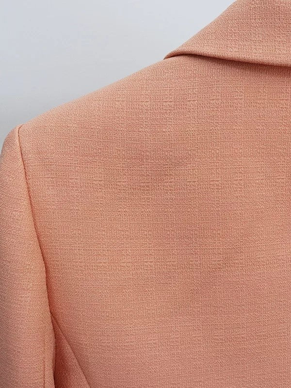 Women's Peach Double Breasted Jacket