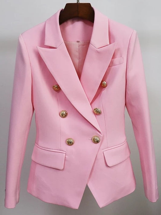 Women's Light Pink Double Breasted Jacket